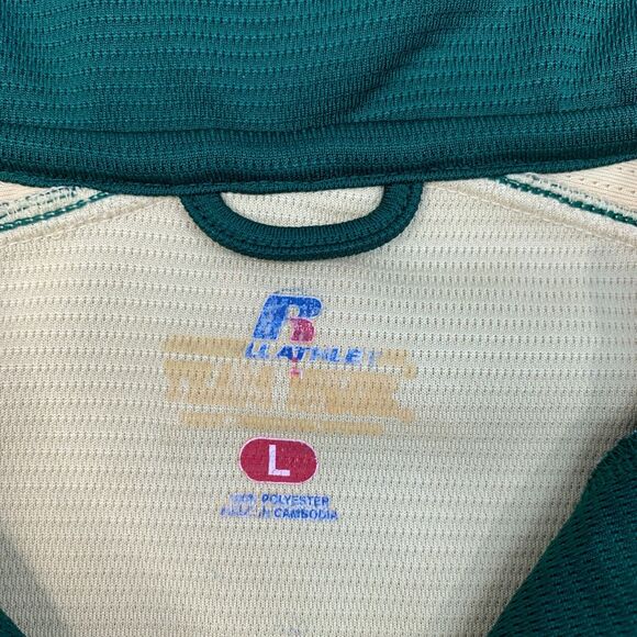 Russell Colorado State Rams Polo Shirt Men L Large Green Performance Quarter Zip - Picture 7 of 13